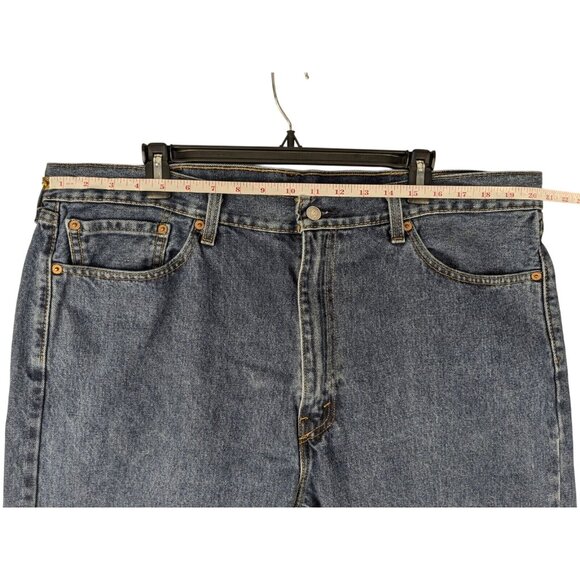 Levis 505 Regular Fit Jeans Mens 40x30 Blue Straight Leg Medium Wash Denim - Picture 3 of 11